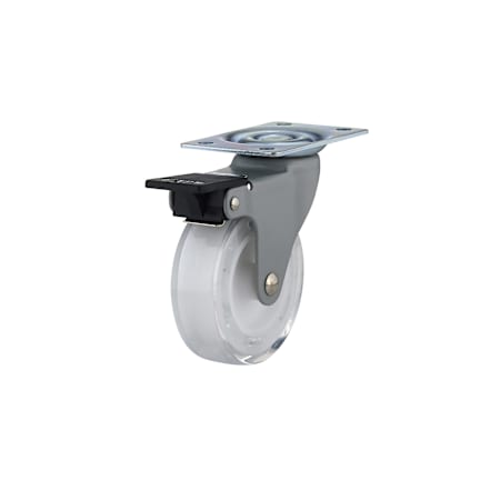 Richelieu 110 lb. Maximum Weight Capacity Swivel Mount Caster with Brake Clear White