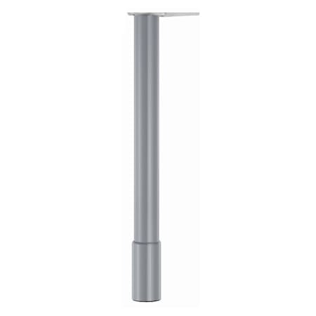 Richelieu 25-5/8" Tall Round Steel Table Leg with Adjustable Height Gray