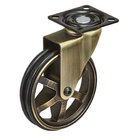 Richelieu 130lb Max Weight Swivel Caster Rustic Brass