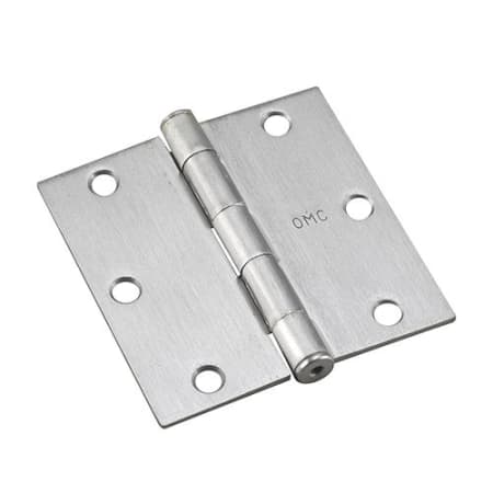 Richelieu 3-1/2 Inch x 3-1/2 Inch Plain Bearing Square Corner Mortise Door Hinge - Pair Brushed Chrome