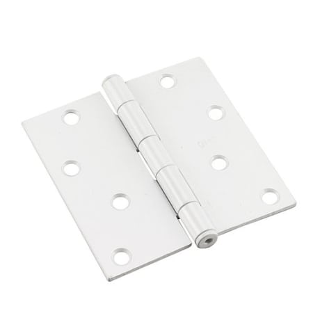 Richelieu 4 Inch x 4 Inch Plain Bearing Square Corner Mortise Door Hinge - Pair White