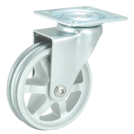 Richelieu Design Series 2-15/16" Diameter 99 lbs Max Weight Caster with Square Mounting Plate Aluminum