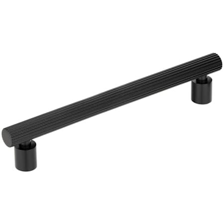 Richelieu Sophia Round 6-5/16 Inch Center to Center Fluted Bar Cabinet Pull Black