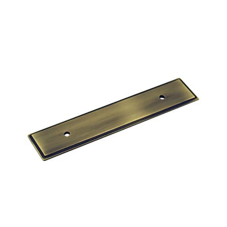 Richelieu 3-3/4 Inch (96 mm) Center to Center Rectangular Cabinet Pull Backplate from the Expression Collection Antique English