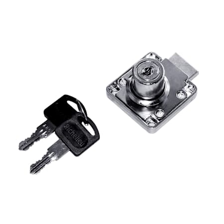 Richelieu 1403 Series Keyed Different Rim Lock for 7/8" Thick Cabinets or Drawers Chrome