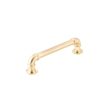 Richelieu 5-1/16 Inch Center to Center Handle Cabinet Pull Satin Brass