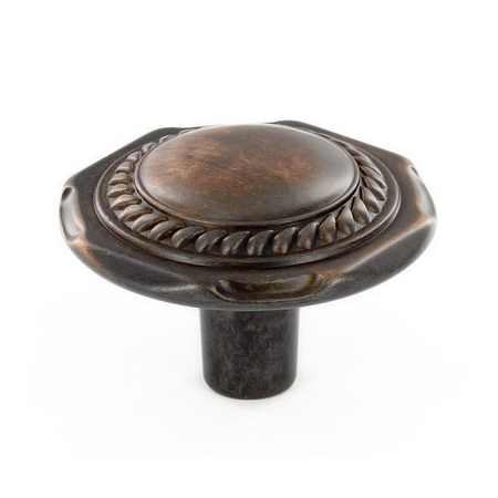 Richelieu 1-1/4 Inch Diameter Mushroom Cabinet Knob From the Expression Collection Brushed Oil-Rubbed Bronze