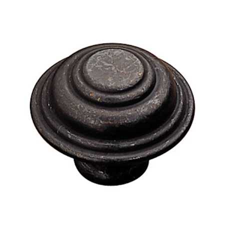 Richelieu Expression 1-5/16 Inch Mushroom Cabinet Knob Matte Black Iron