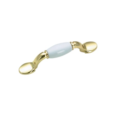 Richelieu 3 Inch Center to Center Handle Cabinet Pull Brass and White
