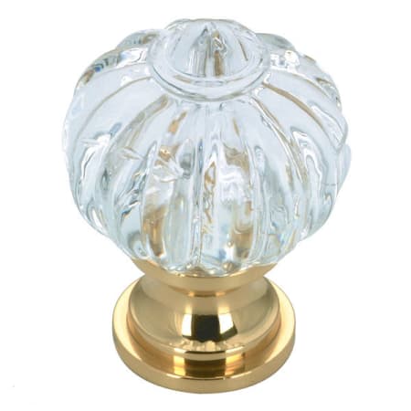 Richelieu Expression 1-1/8 Inch Mushroom Cabinet Knob Clear / Brass