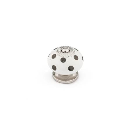 Richelieu 1-9/16 Inch Mushroom Cabinet Knob Chrome / White
