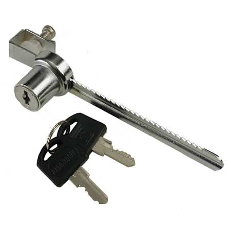 Richelieu 5-5/16" Long Keyed Different Showcase Lock for 3/8" Thick Sliding Glass Doors Chrome