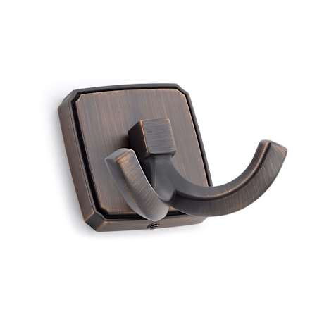 Richelieu 2-1/8 Inch Double Metal Coat Hook Brushed Oil-Rubbed Bronze