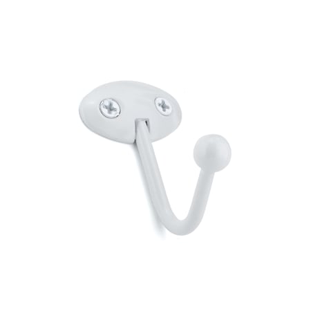Richelieu 2-1/2 Inch Single Metal Coat Hook (Package of 2) White