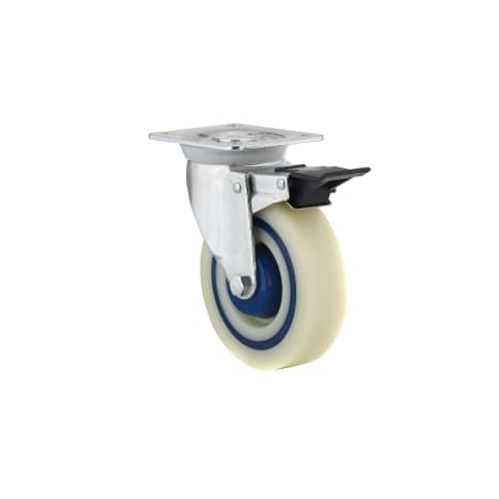 Richelieu 440 lb. Maximum Weight Capacity Commercial Grade Swivel Mount Caster with Brake Beige / Blue
