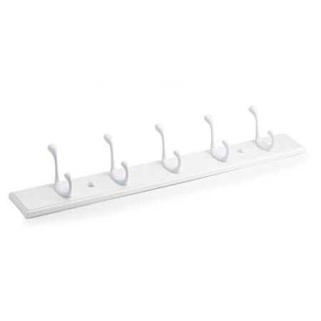 Richelieu 23-13/16 Inch Wide 5 Hook Wooden Coat Rack White