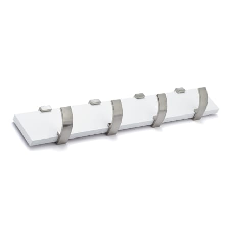 Richelieu Quadruple Robe Hook Rack White / Brushed Nickel