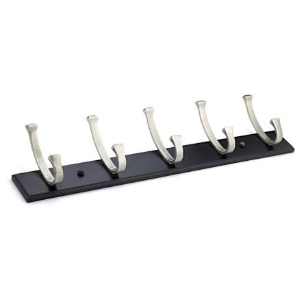 Richelieu 24 Inch Wide 5 Hook Wooden Coat Rack Brushed Nickel / Black
