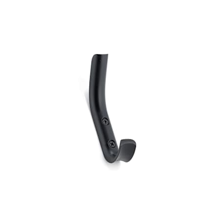 Richelieu 4-3/8 Inch Double Metal Coat Hook Black