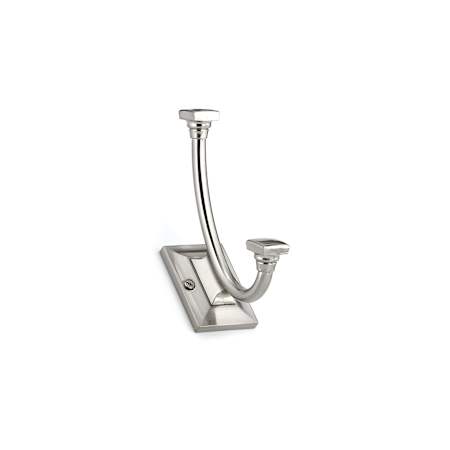Richelieu 5-5/16 Inch Double Metal Coat Hook Brushed Nickel
