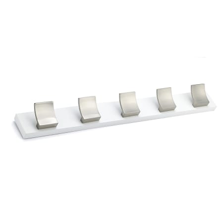 Richelieu 24 Inch Wide 5 Hook Wooden Coat Rack Brushed Nickel / White
