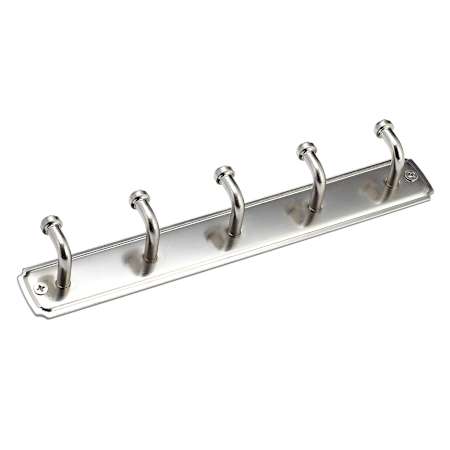 Richelieu 8-1/2 Inch Wide 5 Hook Metal Key Rack Brushed Nickel