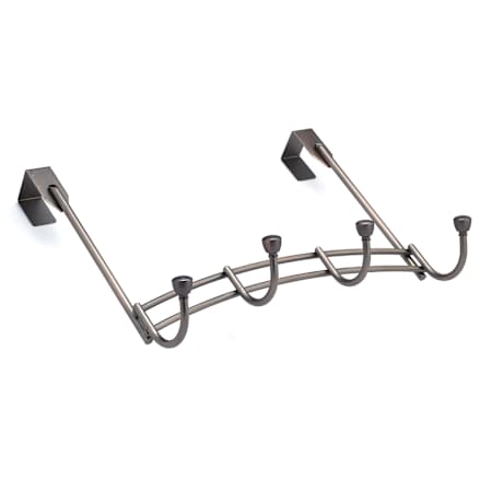 Richelieu 13-5/16 Inch Wide 4 Hook Over the Door Metal Coat Rack Brushed Oil-Rubbed Bronze