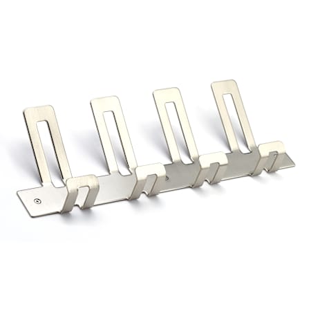 Richelieu 15-1/16 Inch Wide 4 Hook Metal Coat Rack Brushed Nickel