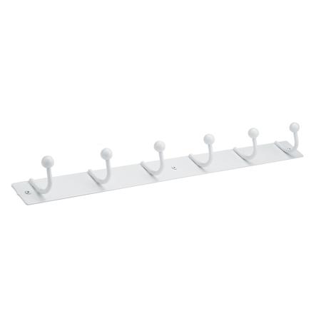 Richelieu 19-11/16 Inch Wide 6 Hook Metal Coat Rack White