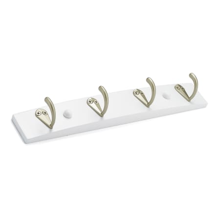 Richelieu 11-13/16 Inch Wide 4 Hook Wooden Coat Rack Matte Nickel
