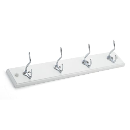 Richelieu 17-15/16 Inch Wide 4 Hook Wooden Coat Rack Chrome / White