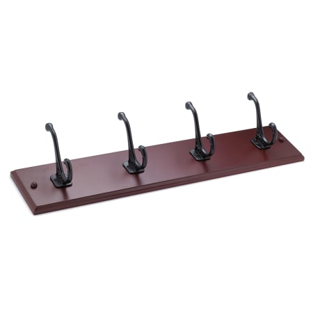 Richelieu 24 Inch Wide 4 Hook Wooden Coat Rack Matte Black / Cherry
