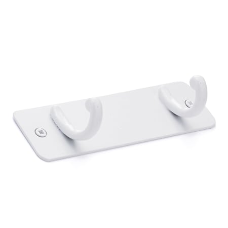 Richelieu 5-11/16 Inch Wide 2 Hook Metal Coat Rack White