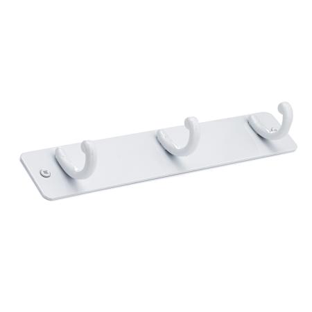 Richelieu 9-1/8 Inch Wide 3 Hook Metal Coat Rack White