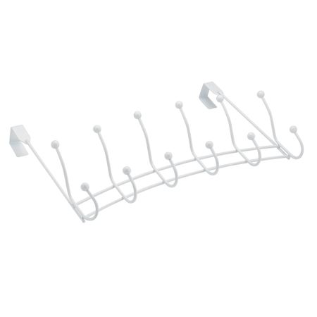 Richelieu 20-5/16 Inch Wide 6 Hook Over the Door Metal Coat Rack White