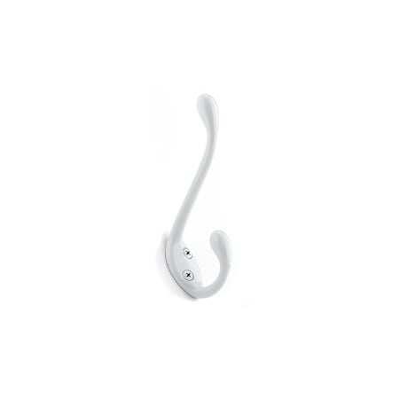 Richelieu 4-3/8 Inch Double Metal Coat Hook (Package of 3) White