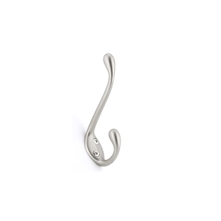 Richelieu 4-3/8 Inch Double Metal Coat Hook (Package of 3) Matte Nickel