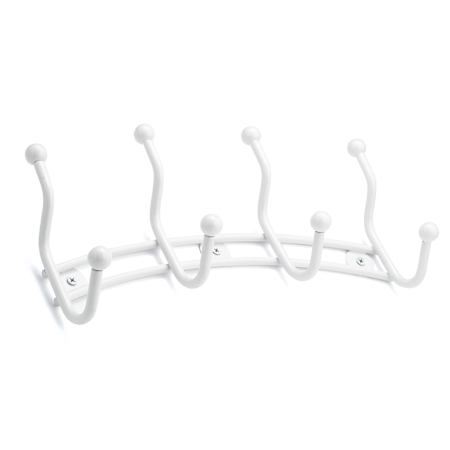 Richelieu 12-9/16 Inch Wide 4 Hook Metal Coat Rack White