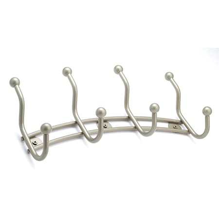 Richelieu 12-9/16 Inch Wide 4 Hook Metal Coat Rack Matte Nickel