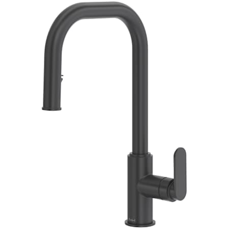 Riobel Arca 1.8 GPM Single Hole Pull Down Kitchen Faucet with U-Spout Black