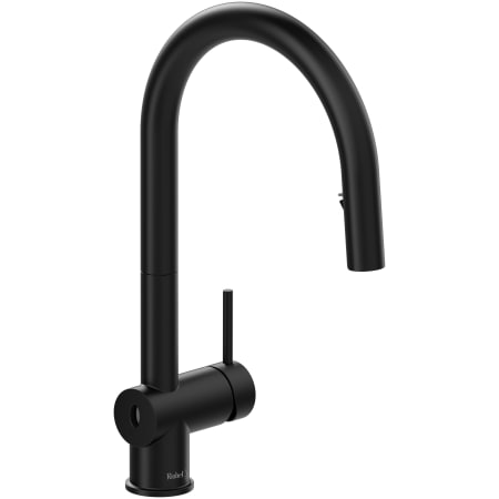 Riobel Azure 1.5 GPM Single Hole Pull Down Kitchen Faucet with Boomerang, Duralock, and Reflex Technology Black