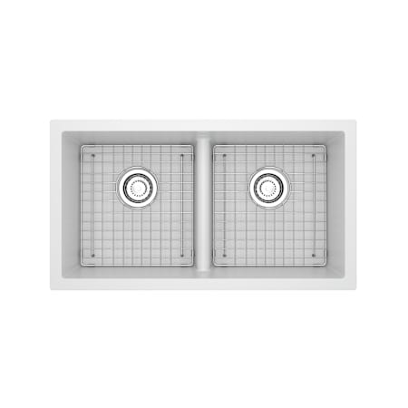 Riobel Fonsa 33" Undermount Double Basin Quartz Composite Kitchen Sink White