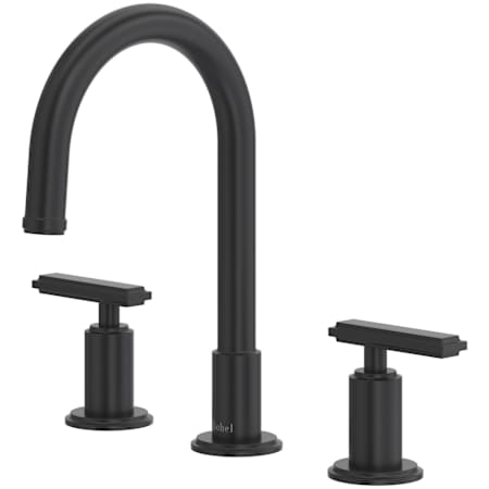 Riobel Manifesto 1.2 GPM Widespread Bathroom Faucet with Pop-Up Drain Assembly and C-Spout Black