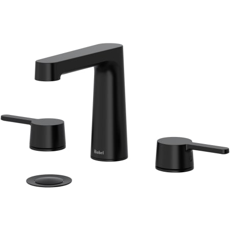 Riobel Nibi 1.2 GPM Widespread Bathroom Faucet with Pop-Up Drain Assembly Black