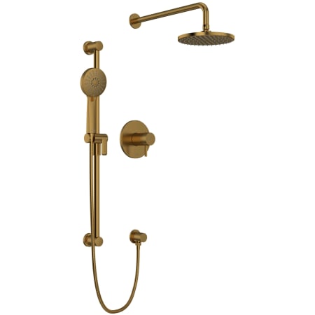 Riobel Riu Thermostatic Shower System with Shower Head and Hand Shower Brushed Gold