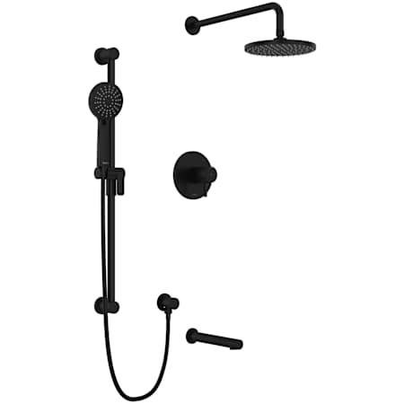 Riobel Riu Thermostatic Shower System with Shower Head and Hand Shower Black
