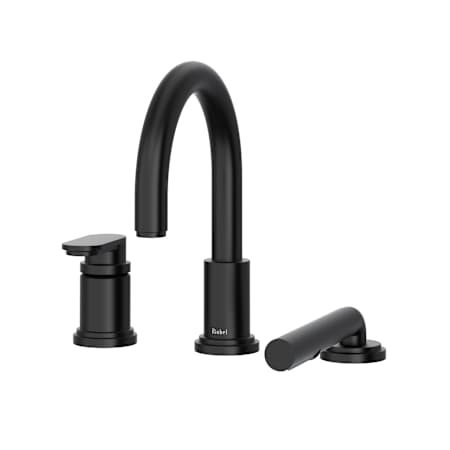Riobel Arca Deck Mounted Roman Tub Filler with Built-In Diverter - Includes Hand Shower Black