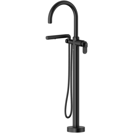 Riobel Arca Floor Mounted Tub Filler with Built-In Diverter - Includes Hand Shower Black