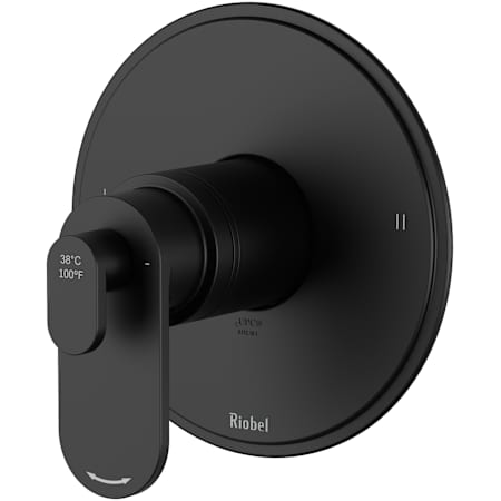 Riobel Arca Two Function Thermostatic Valve Trim Only with Single Lever Handle and Integrated Diverter - Less Rough In Black