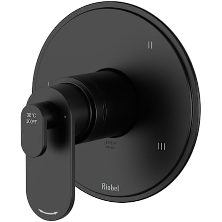 Riobel Arca Three Independent, Two Shared Function Thermostatic Valve Trim Only with Single Lever Handle and Integrated Diverter - Less Rough In Black